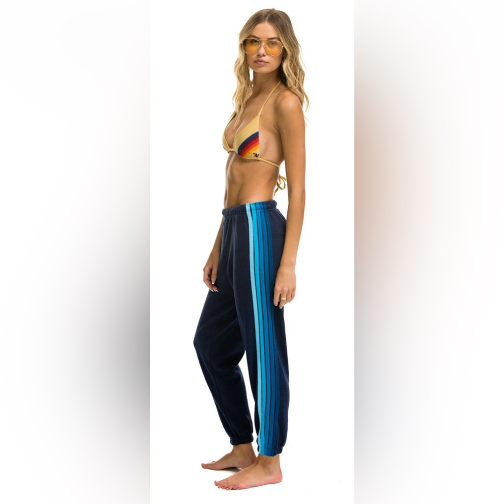 Aviator Nation Navy Blue 5 stripe sweatpants